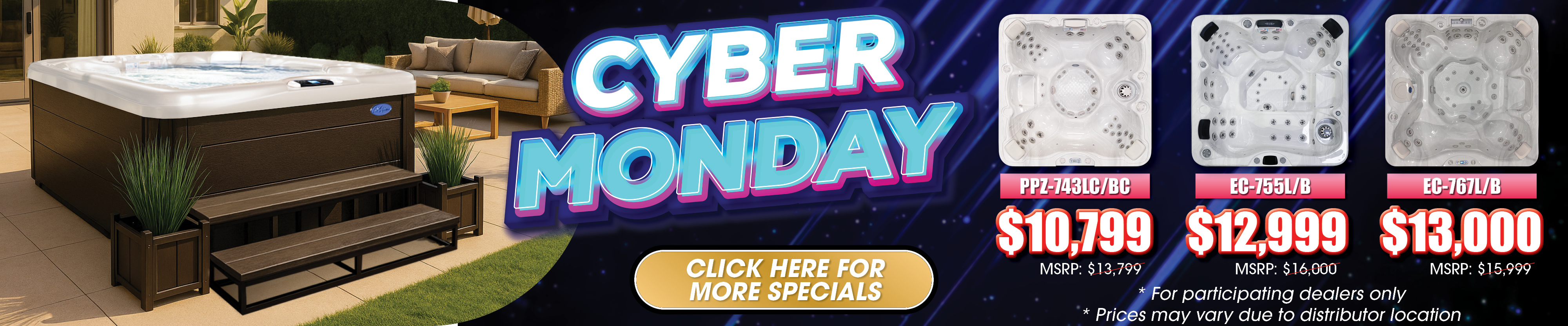 Calspas hot tub being used in a family setting - Galveston