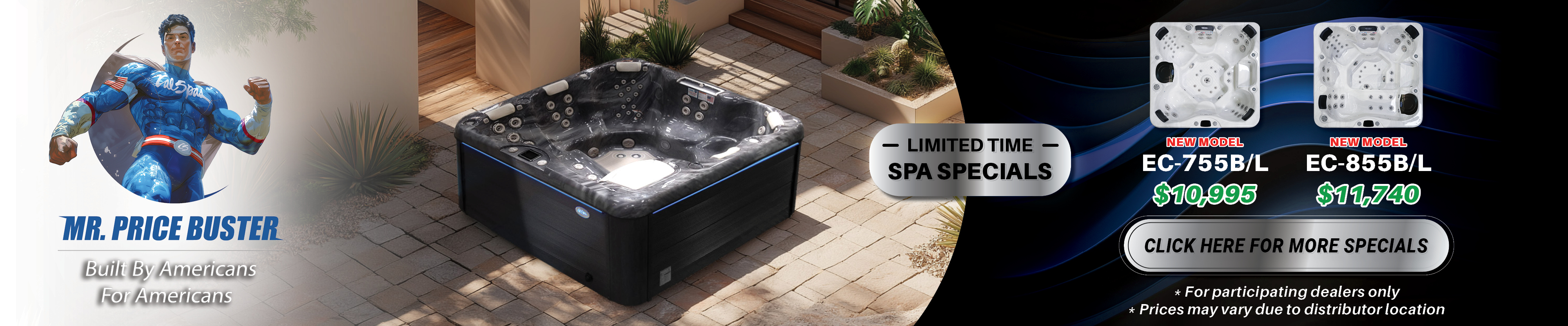 Calspas hot tub being used in a family setting - Galveston