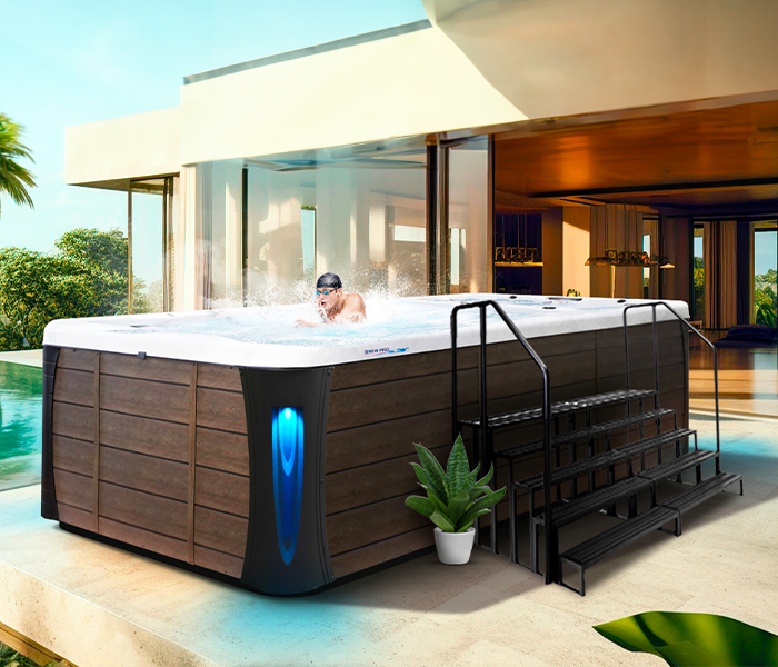 Calspas hot tub being used in a family setting - Galveston